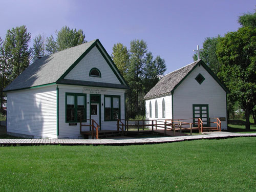 Old Eureka Library and Our Lady of Mercy Church